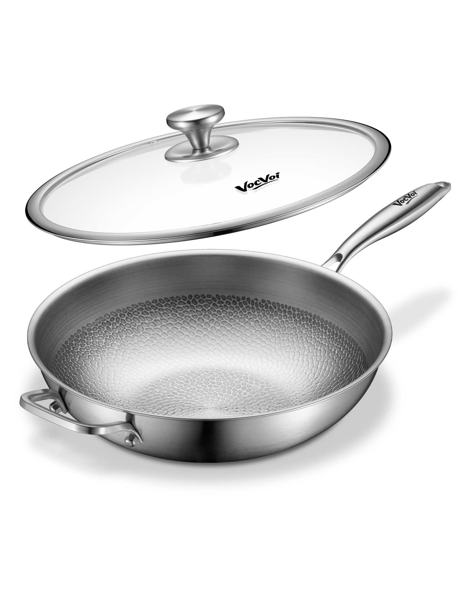 VocVoi Titanium Wok Pan with a vibrant stir-fry dish